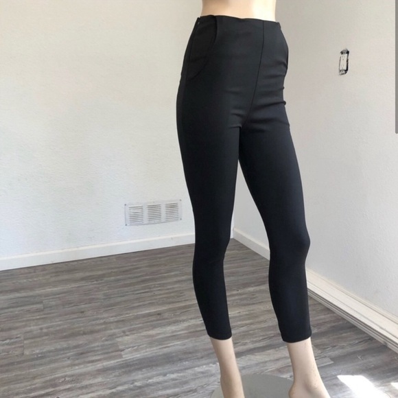 NEW MOSS STUDIO high rise crop black pants size:M. - Picture 12 of 13